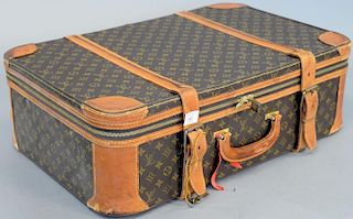 Vintage Louis Vuitton brown monogram canvas suitcase.