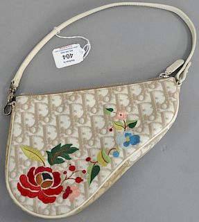 Christian Dior Limited Edition saddle bag with embroidered flowers, #MC-0025.