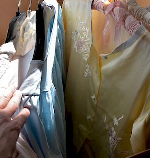 Eight nightgowns and robes, four are new with tags $166., $90., etc.