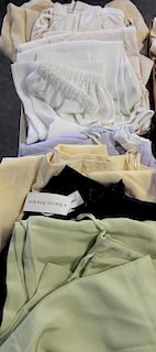 Group of fourteen silk womens pants by Anne Klein Collection, several Steven Stolman (one new with tag retail $275), Emanuel Ungaro, Bill Blass, etc.
