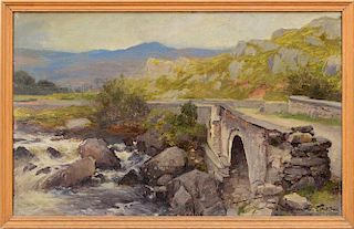 AUGUSTUS WILLIAM HARE (1792-1834): BRIDGE OVER A ROARING STREAM