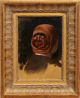 JEAN-LÉON GÉRÔME (1824-1904): WOMAN WITH A RED COILED BRAID (TÊTE DE FEMME VUE DE DOS)