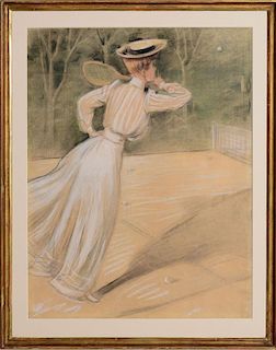 FRENCH SCHOOL: WOMAN WITH A RAQUET
