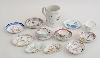 CHINESE EXPORT FAMILLE ROSE PORCELAIN MUG AND THIRTEEN OTHER EXPORT PORCELAIN ARTICLES
