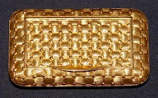 Early 19th Century 18kt Gold Decorative Snuff Box.