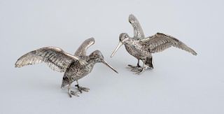 PAIR OF CONTINENTAL STERLING (925) SILVER FIGURES OF SNIPE