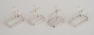 TWO PAIRS OF ENGLISH SILVER TOAST RACKS