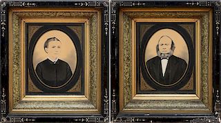 AMERICAN SCHOOL: PORTRAIT OF A MAN; AND PORTRAIT OF A WOMAN