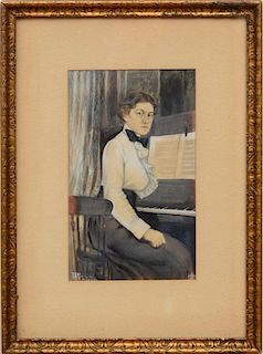 F.A. MODRICKER: WOMAN AT THE PIANO