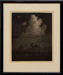 GEORGE ELBERT BURR (1859-1939): SUPERSTITION MOUNTAIN: APACHE TRAIL: NIGHT. ARIZ
