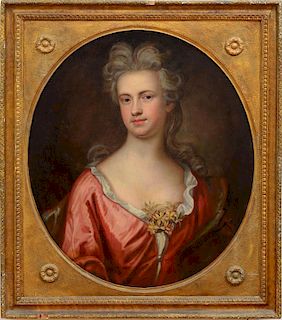 ATTRIBUTED TO SIR GODFREY KNELLER 91646-1723): PORTRAIT OF A LADY IN A PINK DRESS