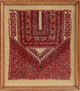 EMBROIDERED COTTON FABRIC, OF PRAYER RUG DESIGN