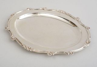 GEORGE III CRESTED SILVER-PLATED MEAT DISH