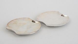 PAIR OF ENGLISH FOR BULGARI SILVER SMALL FOOTED DISHES