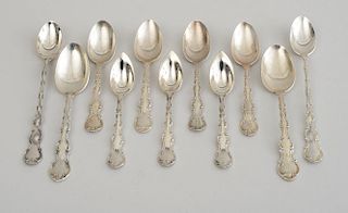 GORHAM SILVER TWO HUNDRED AND TWELVE-PIECE ASSEMBLED FLATWARE SERVICE IN THE STRASBOURG" PATTERN, PARTIALLY MONOGRAMMED"
