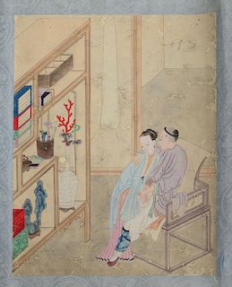 CHINESE SCHOOL (LATE 19TH C.), EROTIC HAND SCROLL