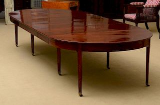 LOUIS XVI STYLE MAHOGANY EXTENSION DINING TABLE
