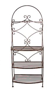 A French Baker's Rack Height 78 x width 30 x depth 19 inches.