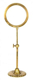 A French Brass Magnifying Glass Stand