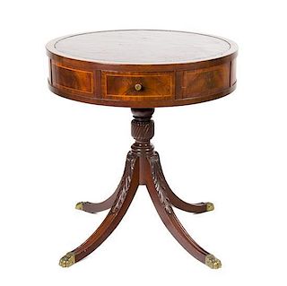 A Georgian Style Mahogany Rent Table Height 29 x diameter 27 inches.