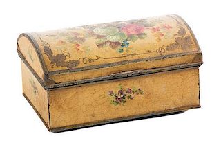 A Victorian Tole Box Width 8 1/4 inches.