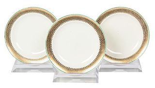 A Set of Three Wedgwood Creamware Plates Diameter 8 inches.