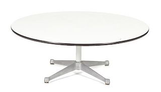 A Circular Formica and Chrome Coffee Table, Charles & Ray Eames for Herman Miller Height 16 x diameter 44 inches.