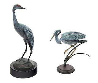 Two Painted Bronze Sculptures Height of taller 9 1/2 inches.