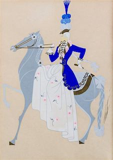 Erte, (Russian/French, 1892-1990), Lady on a Horse