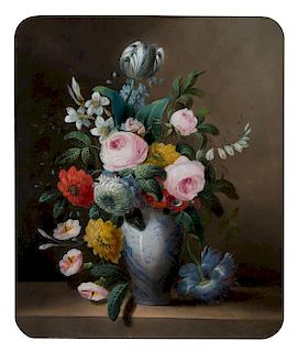 Artist Unknown, (Dutch School, 19th century), Still Life with Painted Vase and Spring Flowers