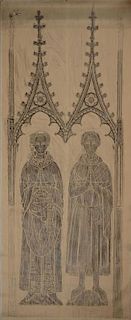 TWO ENGLISH BRASS TOMB RUBBINGS, 19TH CENTURY/EARLY 20TH CENTURY
