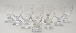 SET OF TEN ENGLISH GLASS WATER GOBLETS