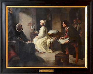 ACHILLE LEONARDI (1800-1870): BEATRICE CENCI BEING SKETCHED BY GUIDO RENI