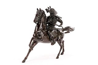 Samurai Kusunoki Masashige On Horseback, Bronze