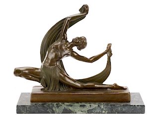 After Ferdinand Preiss, Art Deco Figural Bronze