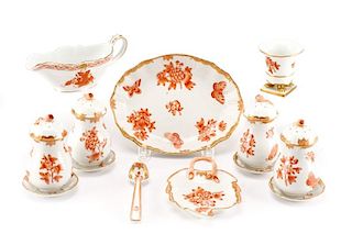 Herend China Fortuna Rust 13 Serving Pieces