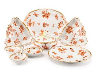 Herend China Fortuna Rust 7 Serving Pieces