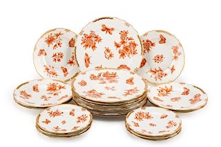 Herend China Fortuna "Rust" Pattern, 20 Pieces