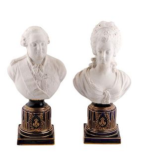 Pair of Sevres Style Parian Ware Busts, 19th C.