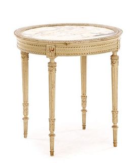 Louis XVI Style Marble Top Gueridon Table