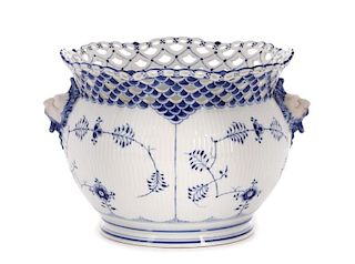 Royal Copenhagen Blue, White Porcelain Jardiniére