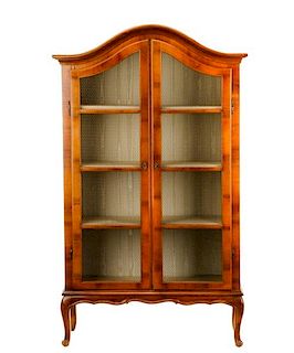 Italian Carved Fruitwood Grill Inset Bibliotheque
