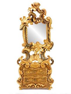 Venetian Rococo Polychrome Dressing Mirror, 18th C