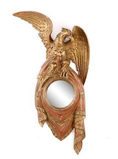 Small Empire Style Parcel Gilt Mirror with Eagle