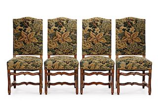 Set of 4 Louis XIV Style Side Dining Chairs