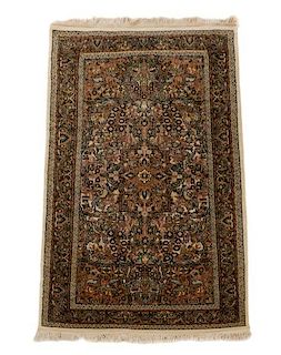 Small Hand Persian Woven Tabriz Rug