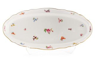 Meissen Floral Motif Porcelain Oval Platter