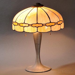Slag Glass Table Lamp Attributed to J.A. Whaley