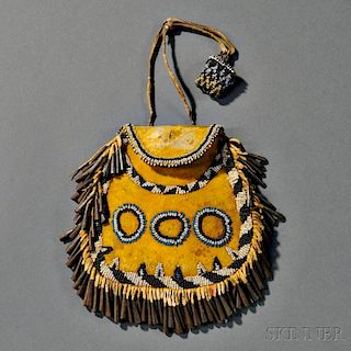 Apache Beaded Hide Bag