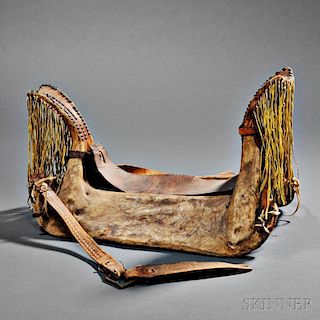 Cheyenne Woman's Hide and Wood Saddle